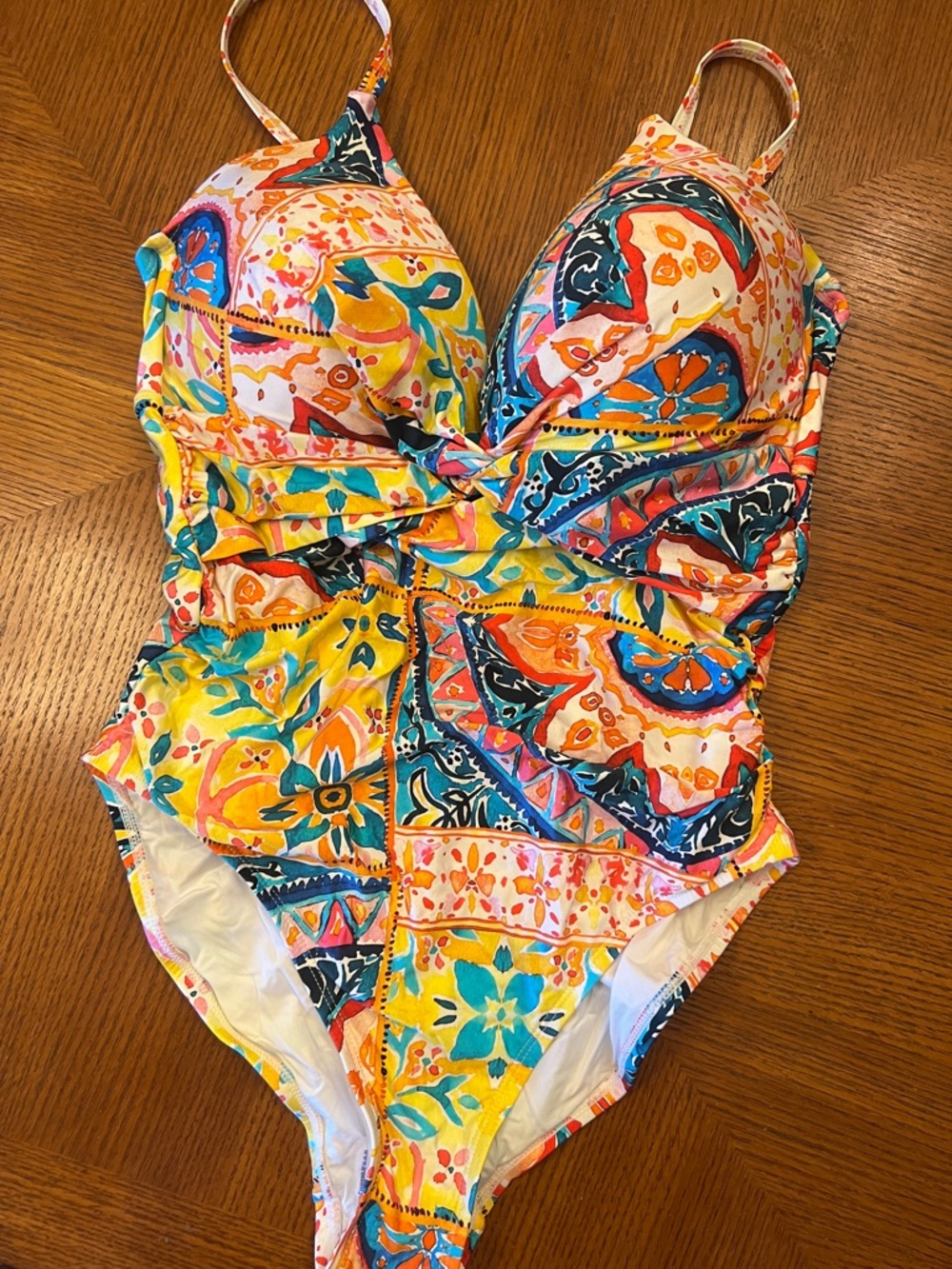 La Blanca Yellow Multicolor Floral Paisley One-Piece Swimsuit B17